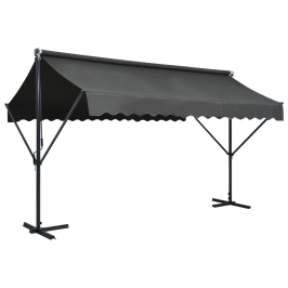 Toldo de pie independiente gris antracita 400x300 cm