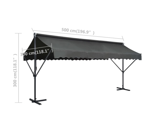 Toldo de pie independiente gris antracita 500x300 cm