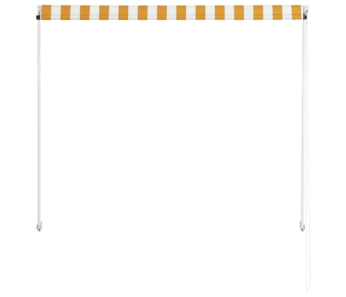 Toldo retráctil amarillo y blanco 100x150 cm