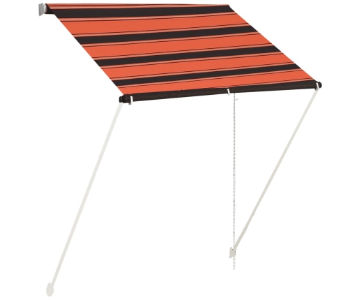 Toldo retráctil naranja y marrón 150x150 cm