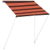 Toldo retráctil naranja y marrón 150x150 cm