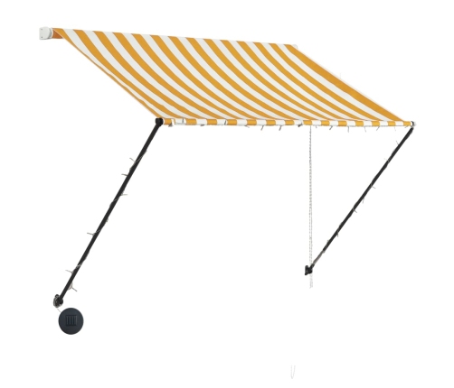 Toldo retráctil con LED amarillo y blanco 150x150 cm