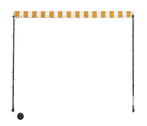 Toldo retráctil con LED amarillo y blanco 150x150 cm