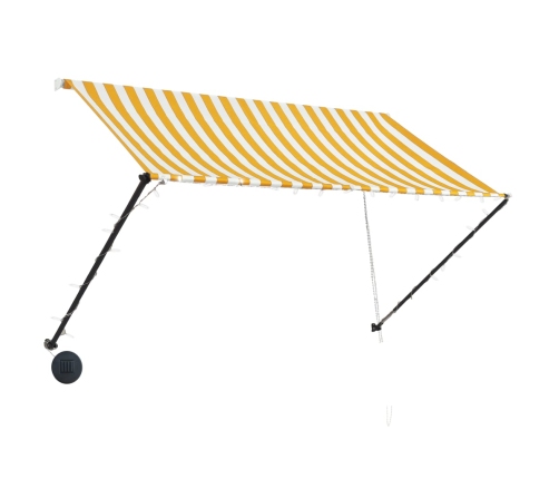 Toldo retráctil con LED amarillo y blanco 250x150 cm