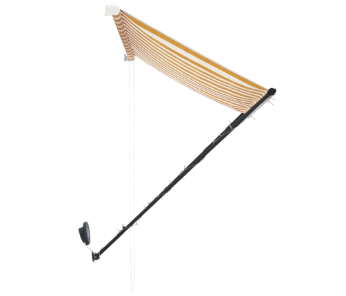 Toldo retráctil con LED amarillo y blanco 300x150 cm