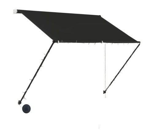 Toldo retráctil con LED gris antracita 150x150 cm