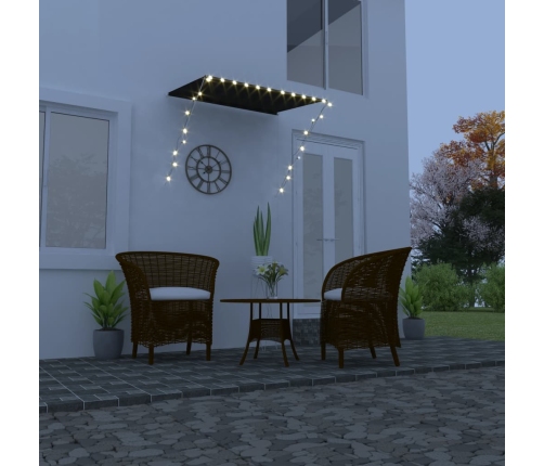 Toldo retráctil con LED gris antracita 150x150 cm