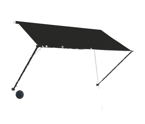 Toldo retráctil con LED gris antracita 250x150 cm