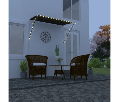 Toldo retráctil con LED gris antracita 250x150 cm