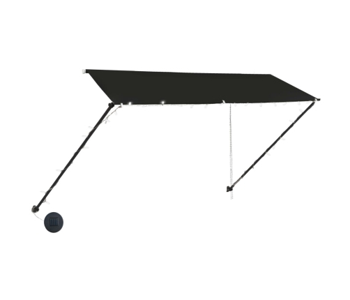 Toldo retráctil con LED gris antracita 300x150 cm