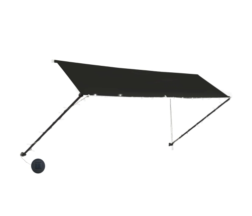 Toldo retráctil con LED gris antracita 400x150 cm