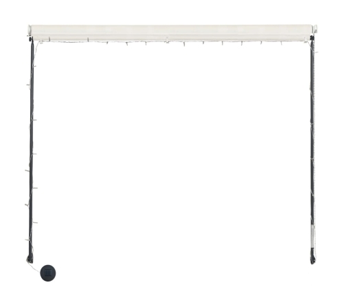 Toldo retráctil con LED color crema 250x150 cm