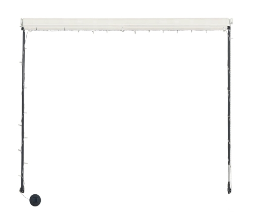 Toldo retráctil con LED color crema 300x150 cm