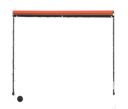 Toldo retráctil con LED naranja y marrón 250x150 cm