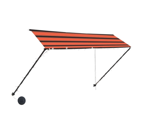 Toldo retráctil con LED naranja y marrón 300x150 cm