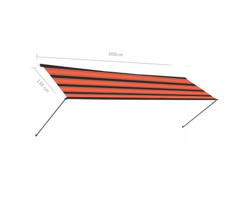 Toldo retráctil con LED naranja y marrón 300x150 cm