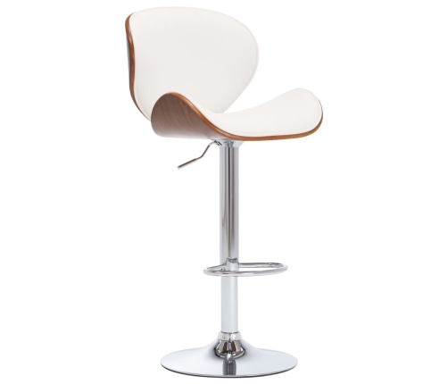 Taburete de cocina cuero sintético blanco