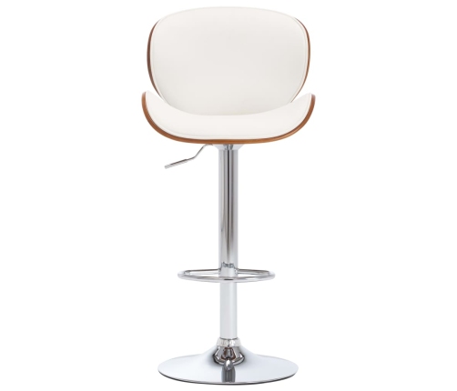 Taburete de cocina cuero sintético blanco