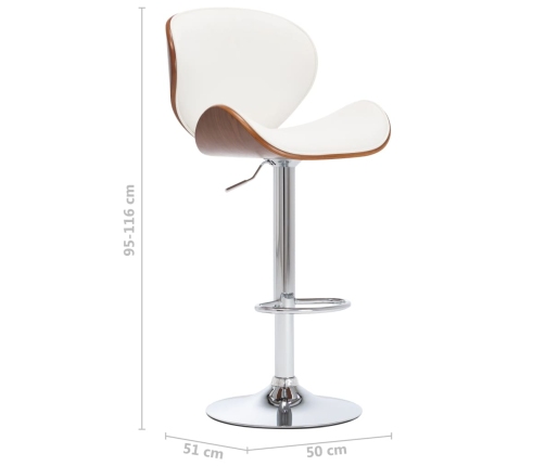 Taburete de cocina cuero sintético blanco