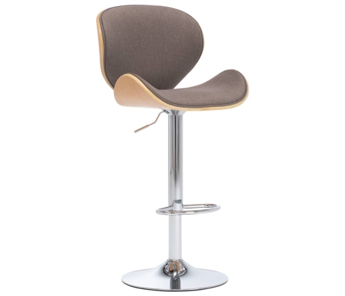 Taburete de cocina de tela color gris taupe