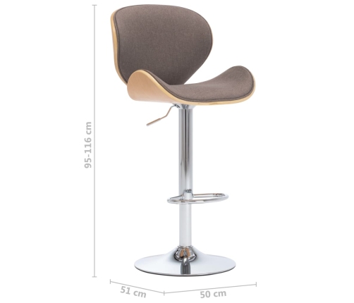Taburete de cocina de tela color gris taupe