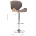 Taburete de cocina de tela color gris taupe