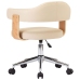 Silla de comedor giratoria madera curvada cuero sintético crema