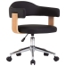 Silla de comedor giratoria madera curvada cuero sintético negro
