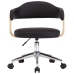 Silla de comedor giratoria madera curvada cuero sintético negro
