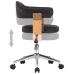 Silla de comedor giratoria madera curvada cuero sintético negro