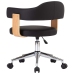 Silla de comedor giratoria madera curvada cuero sintético negro