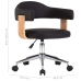 Silla de comedor giratoria madera curvada cuero sintético negro
