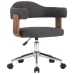 Silla de comedor giratoria de madera curvada y tela gris