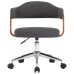Silla de comedor giratoria de madera curvada y tela gris