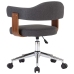 Silla de comedor giratoria de madera curvada y tela gris