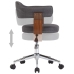 Silla de comedor giratoria de madera curvada y tela gris