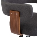 Silla de comedor giratoria de madera curvada y tela gris