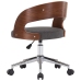 Silla de comedor giratoria de madera curvada y tela gris