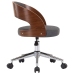 Silla de comedor giratoria de madera curvada y tela gris