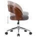 Silla de comedor giratoria de madera curvada y tela gris