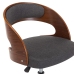 Silla de comedor giratoria de madera curvada y tela gris