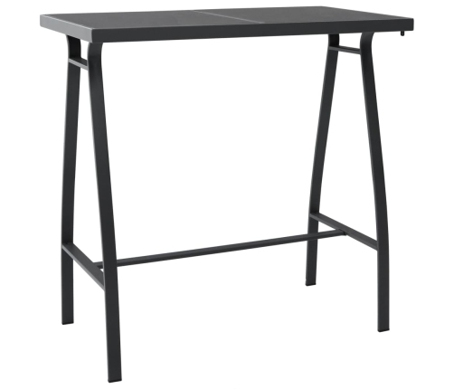 Mesa alta de jardín vidrio templado negro 110x60x110 cm