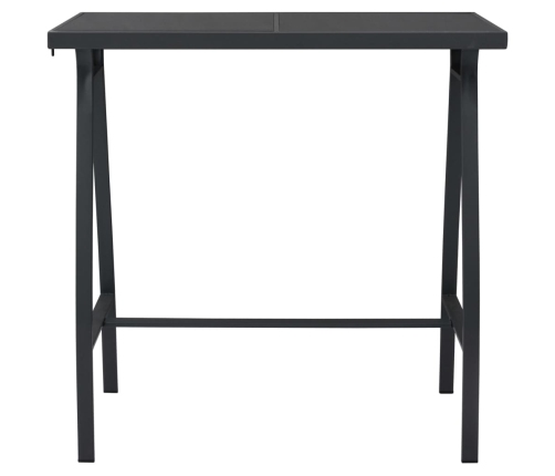 Mesa alta de jardín vidrio templado negro 110x60x110 cm