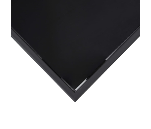 Mesa alta de jardín vidrio templado negro 110x60x110 cm