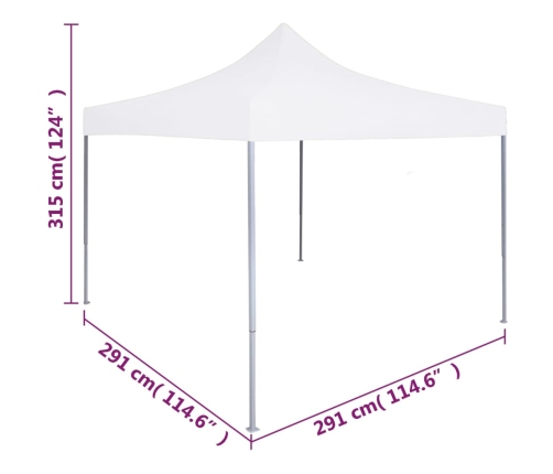 Carpa plegable profesional acero blanco 3x3 m