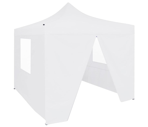 Carpa plegable profesional con 4 paredes acero blanco 3x3 m