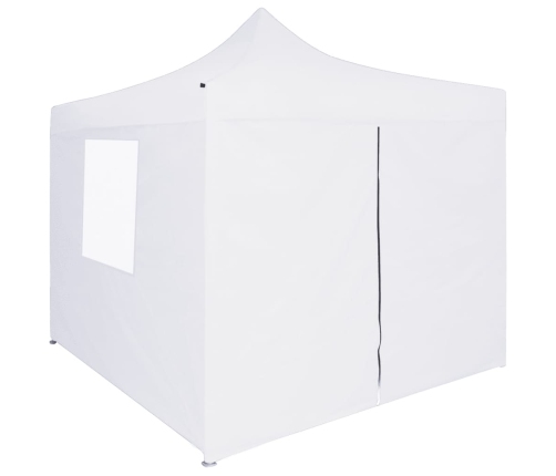 Carpa plegable profesional con 4 paredes acero blanco 3x3 m