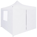 Carpa plegable profesional con 4 paredes acero blanco 3x3 m