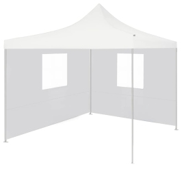 Carpa plegable profesional con 2 paredes acero blanco 3x3 m