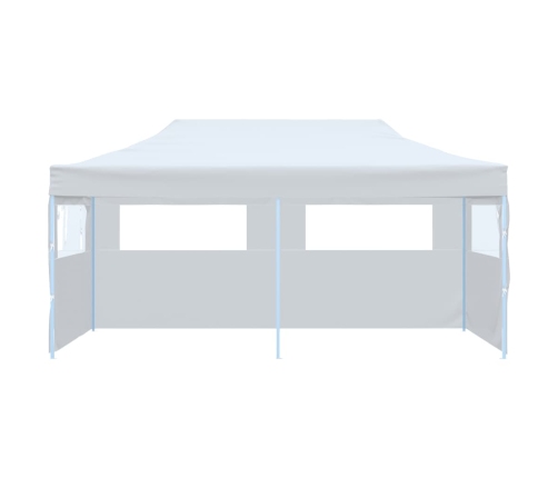 Carpa de fiestas plegable paredes laterales acero blanco 3x6 m